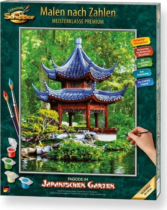Schipper Arts & Crafts Malen nach Zahlen Pagode im japanischen Garten
