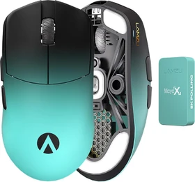 Lamzu X AimLab MAYA X 8K Wireless Gaming Mouse schwarz/türkis, USB