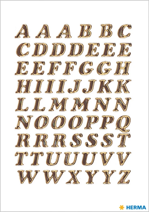 Herma Buchstabenetiketten A-Z, 22x33mm, wetterfest, schwarz, 1 Blatt (61 Etiketten)