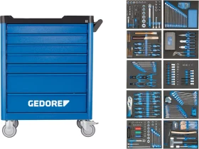 Gedore WSL-L-TS-308 workster smartline Werkzeugwagen bestückt inkl. 308-tlg. Zubehör