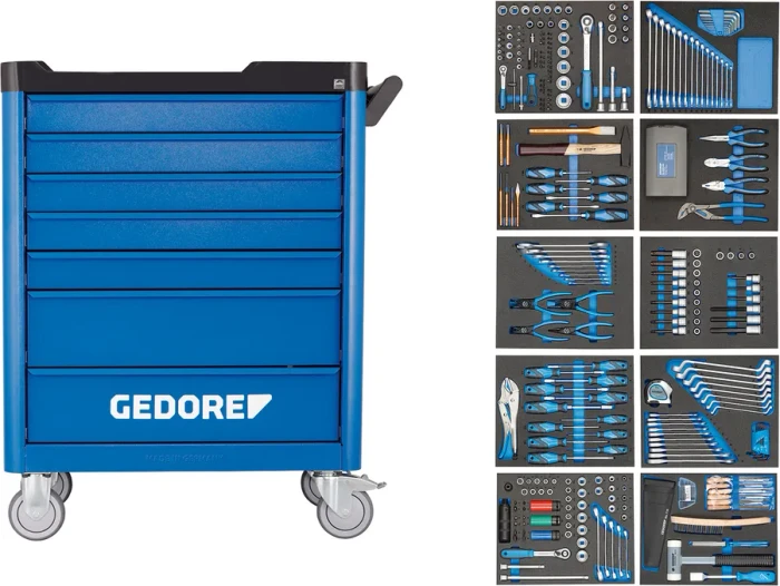 Gedore WSL-L-TS-308 workster smartline Werkzeugwagen bestückt inkl. 308-tlg. Zubehör