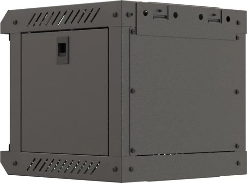 Lanberg WF11 Series 10" Rack Wandschrank 4HE, hängend, Flatpack, Glastür, IP20, RAL 9004, 300mm tief