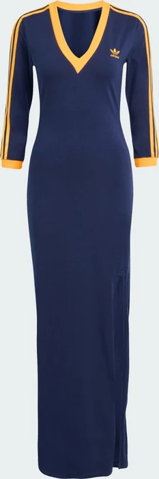 adidas Adicolor Classics 3-Streifen Maxi Kleid night indigo/crew orange (Damen)