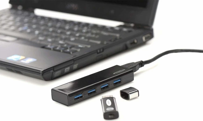 Ednet USB-Hub, 4x USB-A 3.0, USB 3.0 Micro-B [Buchse]