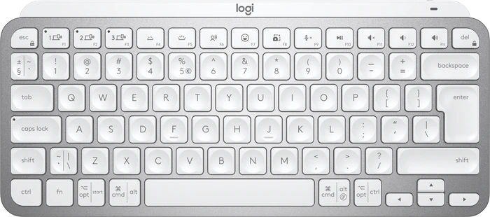 Logitech MX Keys Mini for Business, LEDs weiß, Logi Bolt, Pale Gray, weiß/grau, USB/Bluetooth, US