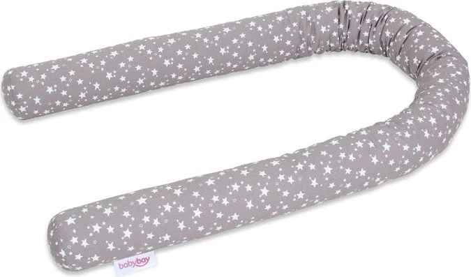 Babybay Piqué Nestchenschlange 180cm sterne taupe/weiß