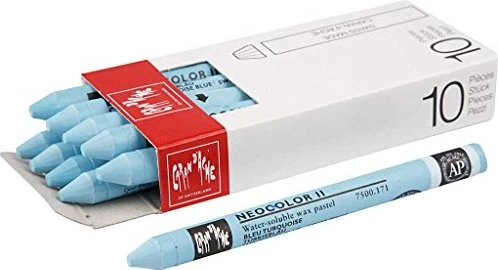 Caran d'Ache Neocolor II Aquarelle Wachskreide, türkisblau, 10er-Pack