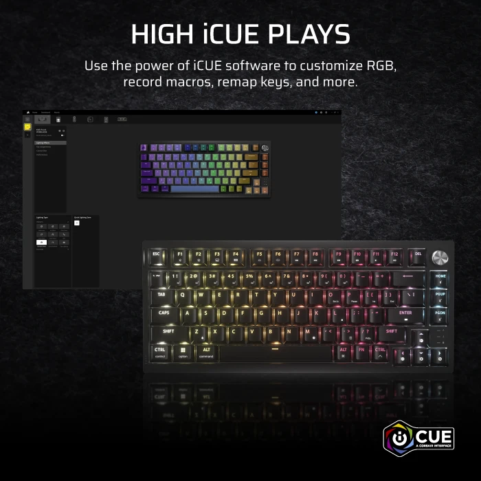 Corsair Gaming K65 Plus Wireless Tactile 75% RGB, schwarz, MLX FUSION, USB/Bluetooth, ES