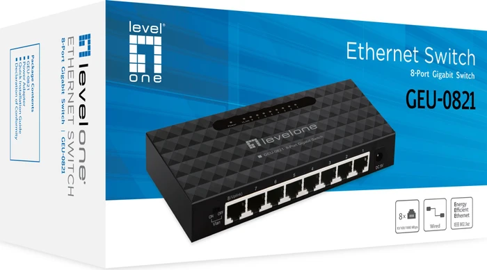 LevelOne GEU Desktop Gigabit Switch, 8x RJ-45