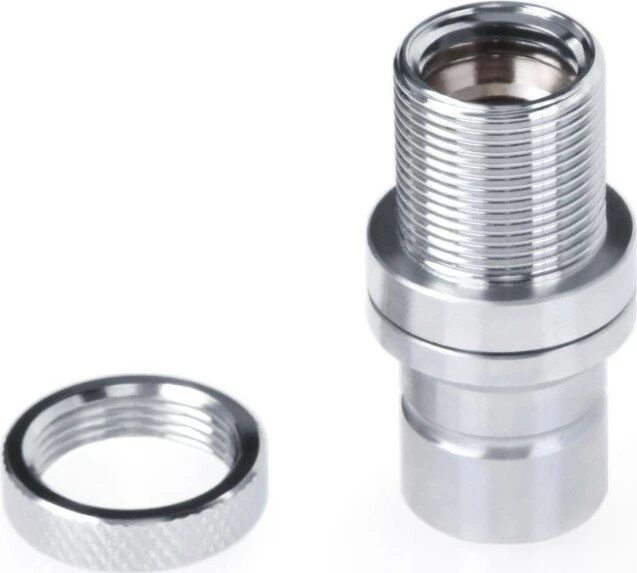 Alphacool Eiszapfen G1/4" IG Schnellverschluss Stecker mit Schottverschraubung, chrome