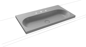Kaldewei Centro 3056 Aufsatzwaschtisch 90x50x4cm, Perl-Effekt, cool grey 30