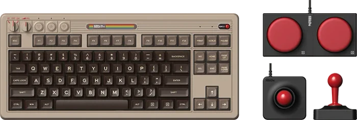 8BitDo Retro Mechanical Keyboard, C64 Edition, beige, Kailh Box V2 WHITE, USB/Bluetooth, US
