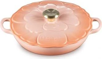 Le Creuset Gourmet-Profitopf Bräter Blume aus Gusseisen rund 26cm 2.2l peche