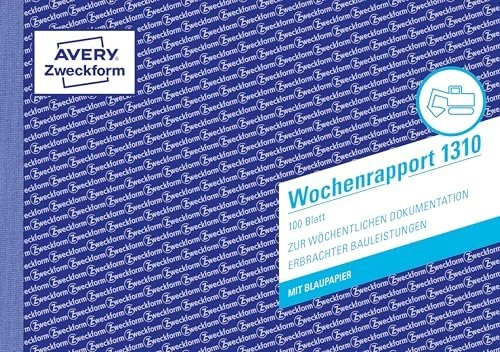 Avery-Zweckform Wochenrapport, A5 quer, 100 Blatt