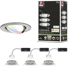 Paulmann Smart Nova Coin 6W Einbauleuchte eisen gebürstet, 3 Stück
