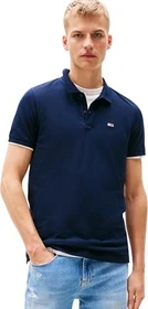 Tommy Hilfiger Tommy Flag Slim Fit Piqué Poloshirt kurzarm dark blue (Herren)
