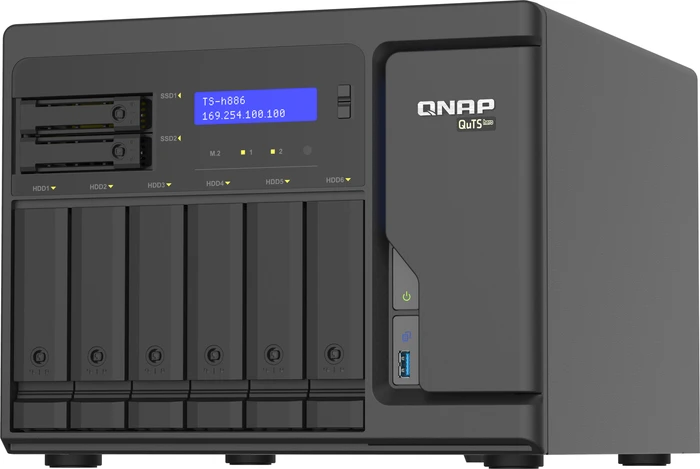QNAP QuTS hero TS-h886-D1602-8G 2TB, 8GB RAM ECC, 4x RJ-45 2.5GBase-T, 3x USB-A 3.0
