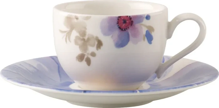 Villeroy & Boch Mariefleur Gris Basic Espressotasse mit Untertasse, 2-tlg.