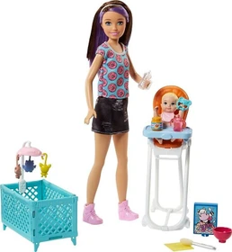 Mattel Barbie - Skipper Babysitters Inc. Puppen und Hochstuhl Spielset