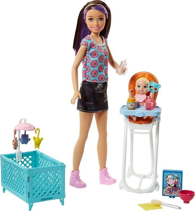 Mattel Barbie - Skipper Babysitters Inc. Puppen und Hochstuhl Spielset