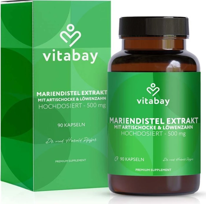 Vitabay Mariendistel mit Artischocke und Löwenzahn Kapseln, 90 Stück