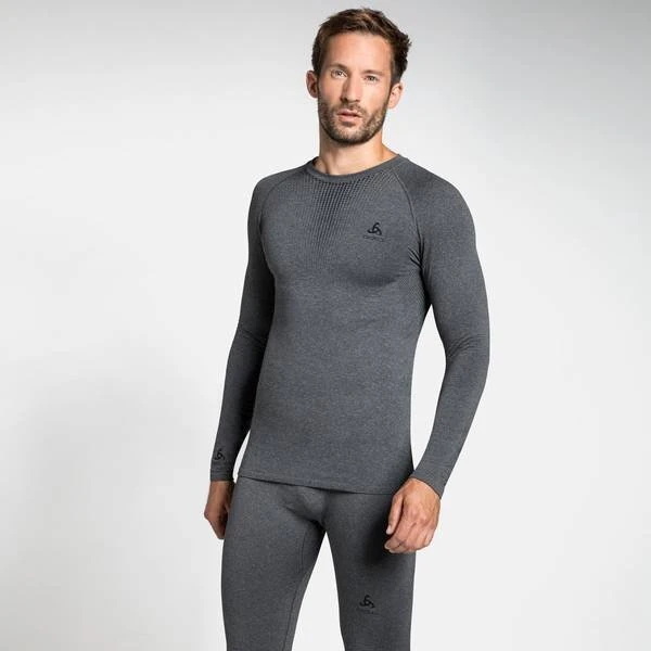 Odlo Performance Warm Funktionsshirt langarm grey melange/black (Herren)