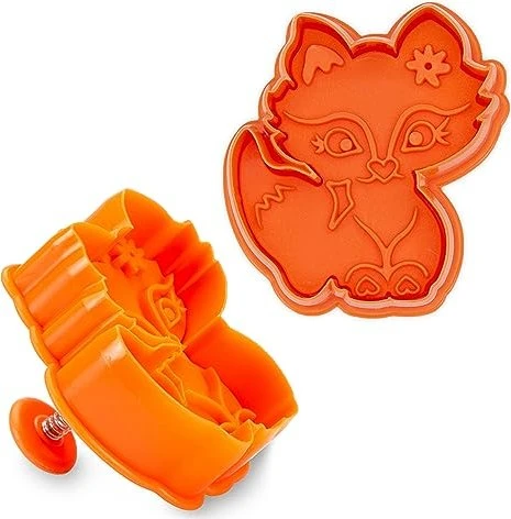Städter Präge-Ausstecher mit Auswerfer Fuchs 6.5cm orange