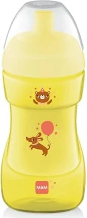 MAM Sports Cup Trinkflasche, 12+M, 330ml, gelb