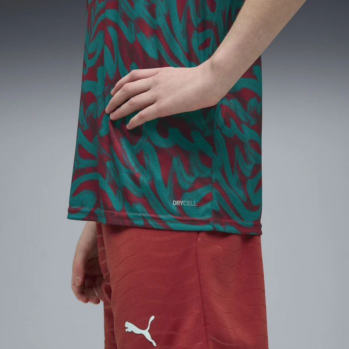 Puma FIFA WM 2026 Portugal Aufwärmtrikot kurzarm club red/green lagoon (Junior)