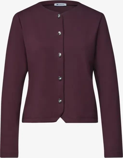 Street One Strick-Look Jacke mit dekorativen Knöpfen Strickjacke rustic rouge (Damen)