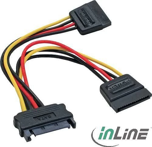 InLine SATA Buchse auf 2x SATA Stecker Y-Kabel 0.15m