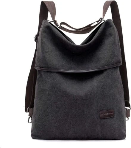 Ruschen Rucksack Umhängetasche matte black