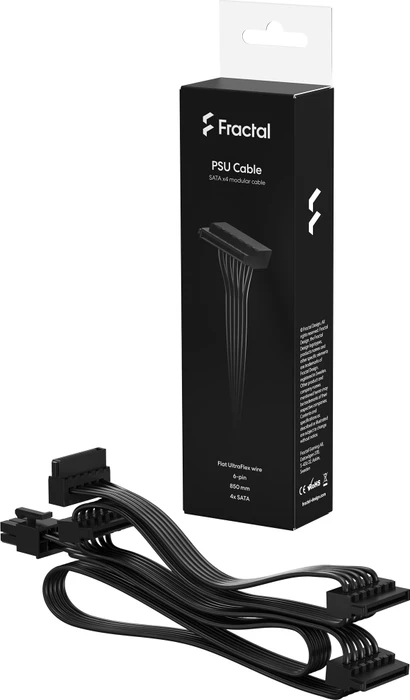 Fractal Design Flat UltraFlex SATA x4 modular cable, 4x SATA Stecker, 40+15+15+15cm