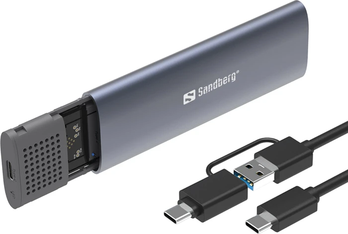 Sandberg externes Gehäuse M.2 NVMe SSD, USB-C 3.1