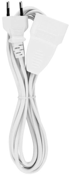 REV Ritter Verlängerungskabel IP20 weiß H03VVH2-F 2x0,75, Euro-Stecker, 3m