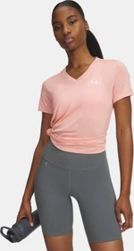Under Armour Tech V Twist Funktionsshirt kurzarm posh pink/white (Damen)
