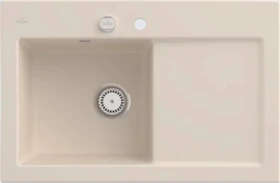 Villeroy & Boch Subway 45 Einbau Becken links mit Ablauffernbedienung ivory