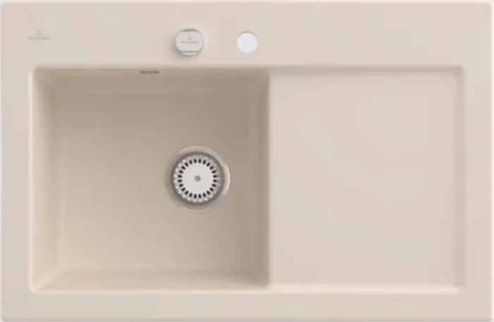 Villeroy & Boch Subway 45 Einbau Becken links mit Ablauffernbedienung ivory