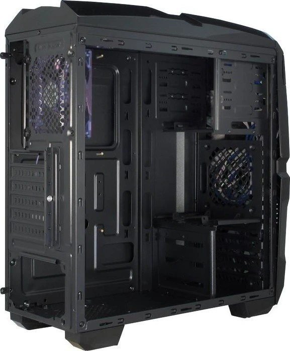 Inter-Tech Q2 Illuminator, Acrylfenster, Lüfter LED blau