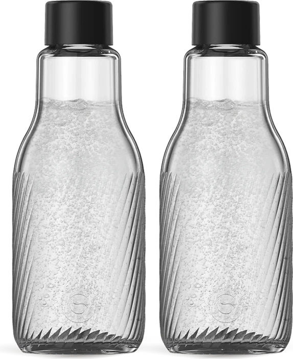 SodaStream Crystal Riffled Soda-Glasflasche 950ml, 2 Stück
