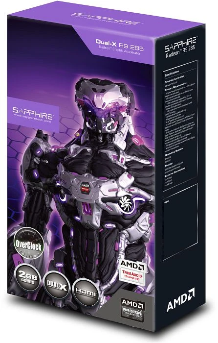 Sapphire Radeon R9 285 Dual-X OC, 2GB GDDR5, 2x DVI, HDMI, DP, lite retail