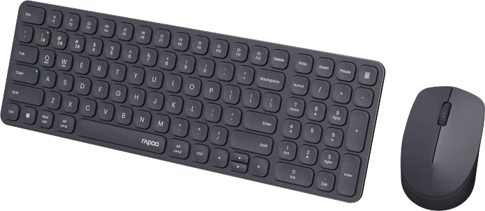 Rapoo 9310M Multi-mode Wireless Ultra-Slim Desktop Combo Set schwarz, USB/Bluetooth, DE