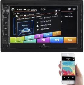 Creasono 2-DIN-MP3-Autoradio mit Touchdisplay, Bluetooth, Freisprecher