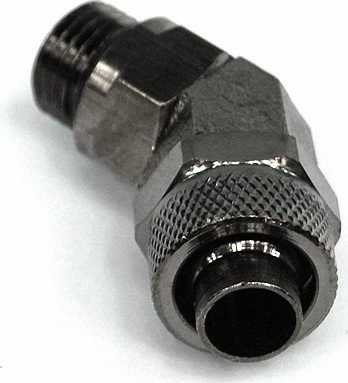 Aquatuning 45° Schlauchanschluss, G1/4" auf 13/10mm, schwarz vernickelt