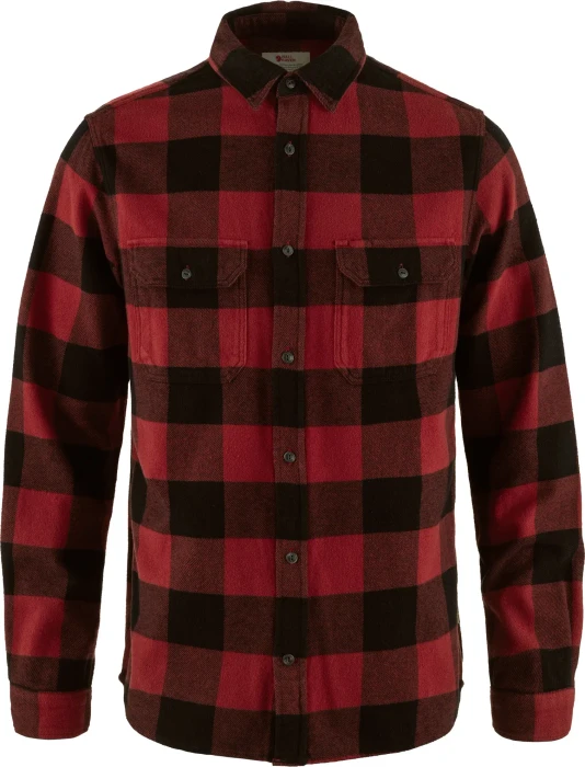 Fjällräven Övik Heavy Flannel Hemd langarm rot/schwarz (Herren)
