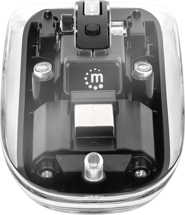 Manhattan Transparent Rechargeable Wireless Mouse, transparent/schwarz, USB