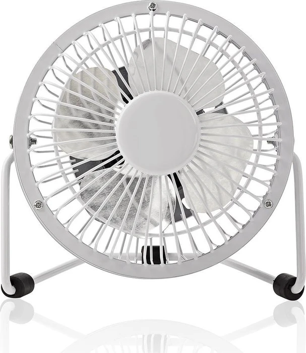 Nedis FNDK1WT10 USB Mini Tischventilator aus Metall 10cm weiß