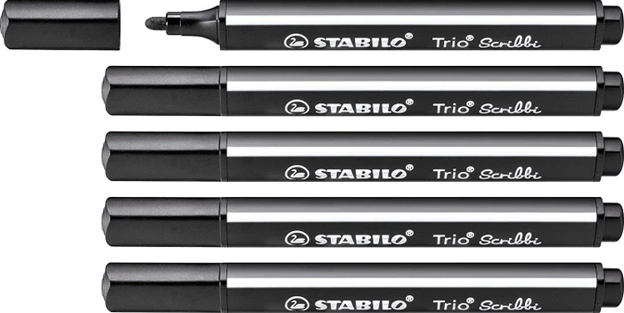STABILO Trio Scribbi schwarz, 5er-Pack