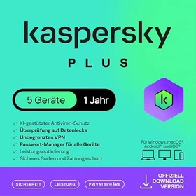 Kaspersky Lab Plus, 5 User, 1 Jahr, ESD (multilingual) (Multi-Device)