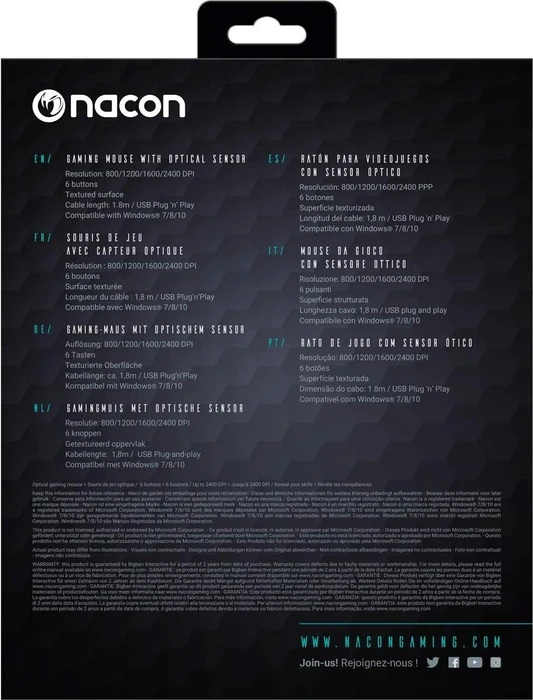 Nacon GM-110 Gaming Mouse schwarz, USB